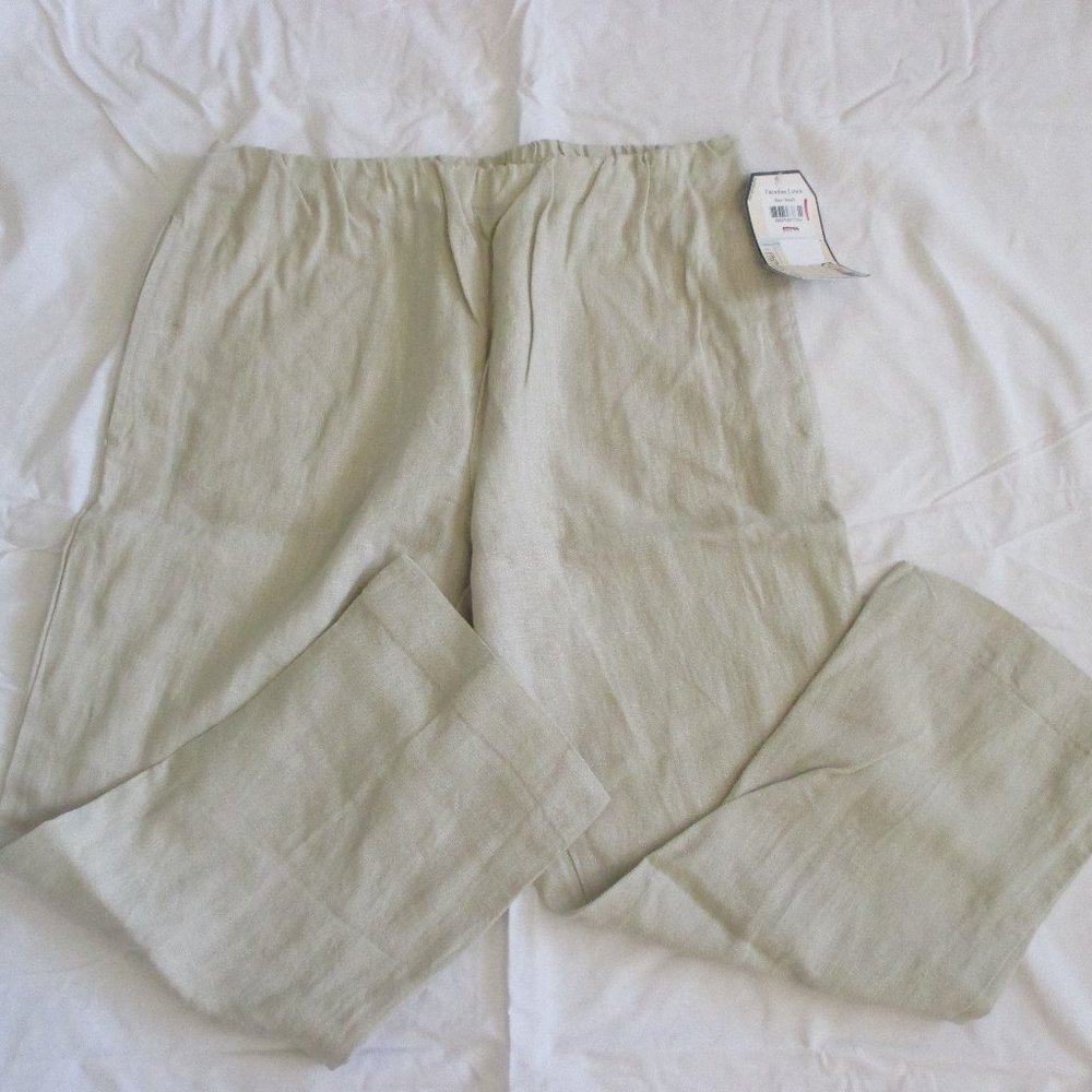 NWT - PARADISE SHORES pull-on Linen pants - sz S - MSRP $60.00